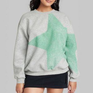 NWT! Women's Dad Sweatshirt - Wild Fable Heather Gray